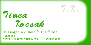 timea kocsak business card